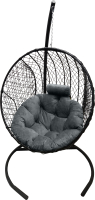 Кресло подвесное Craftmebelby Кокон Круглый стандарт (черный/серый) - 