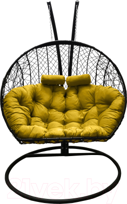 Кресло подвесное Craftmebelby Кокон Двойной (черный/желтый)