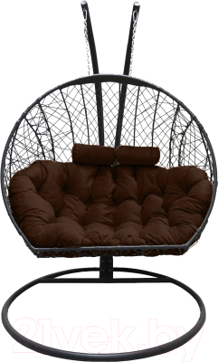 Кресло подвесное Craftmebelby Кокон Двойной (графит/коричневый)