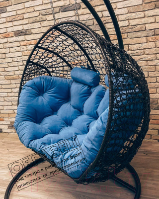 Кресло подвесное Craftmebelby Кокон Двойной (белый/голубой)
