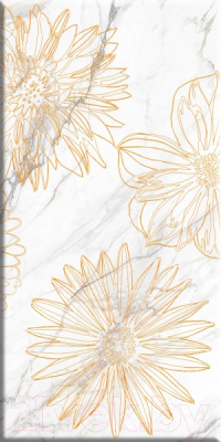 Декоративная плитка Beryoza Ceramica ВК Briere Flower 1 белый (600x300)