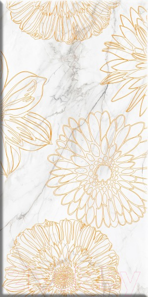 Декоративная плитка Beryoza Ceramica ВК Briere Flower 2 белый (600x300)