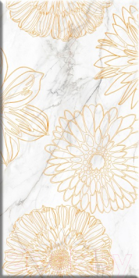Декоративная плитка Beryoza Ceramica ВК Briere Flower 2 белый (600x300)
