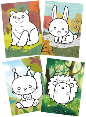 Изображение товара Набор для творчества Каляка-Маляка Раскраска пластилином. Лесные жители / РПКМ-ЛЖА4