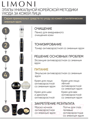 Крем для лица Limoni Premium Syn-Ake Anti-Wrinkle Cream Light (50мл)