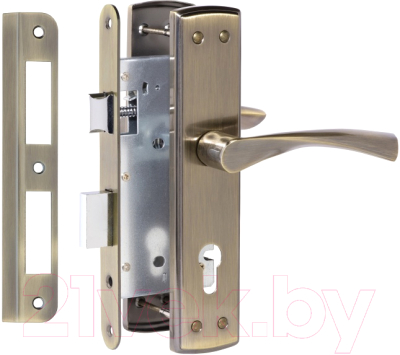 Изображение товара Замок врезной Vettore 7255-4 AB с ручкой (бронза)