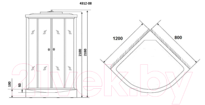 Душевая кабина Niagara NG-4312-14L 120x80 (матовое стекло)