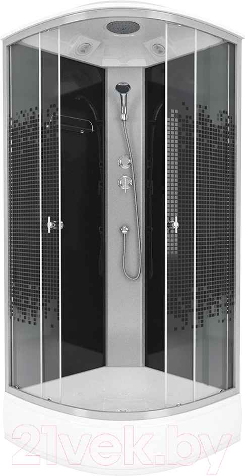 Душевая кабина Niagara NG-3504-14 90x90 (черный, мозаика стекло)