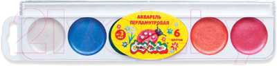 Изображение товара Акварельные краски Каляка-Маляка Перламутровая / АПКМ06 (6цв)
