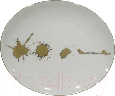 Тарелка столовая обеденная Thun 1794 Loos Золотые брызги / ЛОС0038