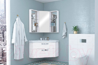 Шкаф с зеркалом для ванной Акватон Кантара/Центр (1A2057K2ANW70)