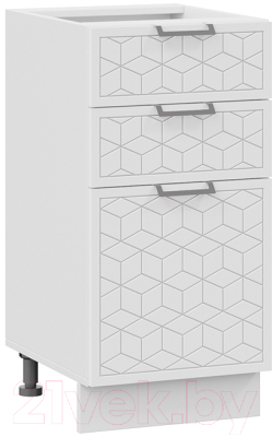 Шкаф-стол кухонный ТриЯ Беатрис 1Н4Я3 (белый/холст белый)