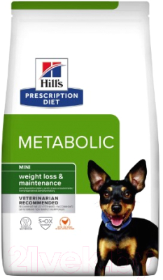 Сухой корм для собак Hill's Prescription Diet Metabolic Mini коррекция веса / 605947 (3кг)