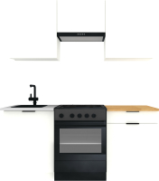 Кухонный гарнитур ВерсоМебель Эко-2 1.8 (белый фасадный/ст.золотистый дуб) - 