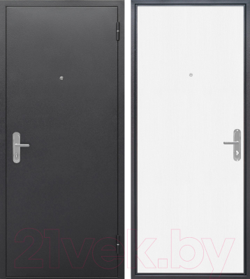 Входная дверь Гарда Стройгост 5 серебро/Беленый дуб (86x205, правая)