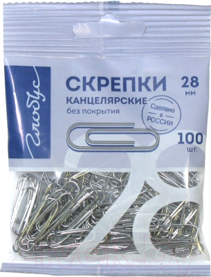 Скрепки Globus С28-100Пл (100шт)