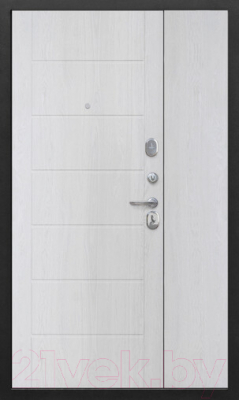 Входная дверь Гарда 7.5 серебро/белый ясень (120x205, правая)