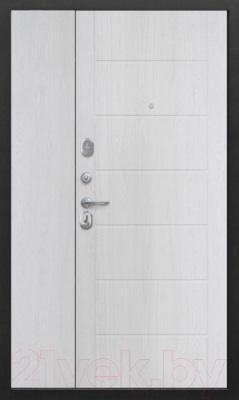 Входная дверь Гарда 7.5 серебро/белый ясень (120x205, левая)