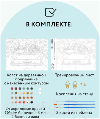 Изображение товара Картина по номерам Три совы В лето на кабриолете / КХ_44122