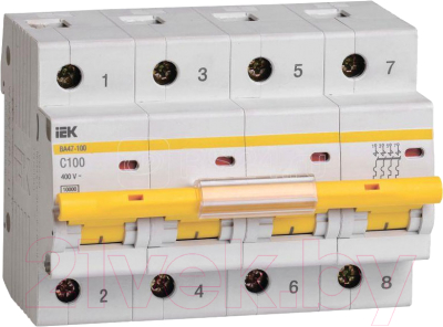 Выключатель автоматический IEK ВА 47-100 100А 4P 10кА С / MVA40-4-100-C