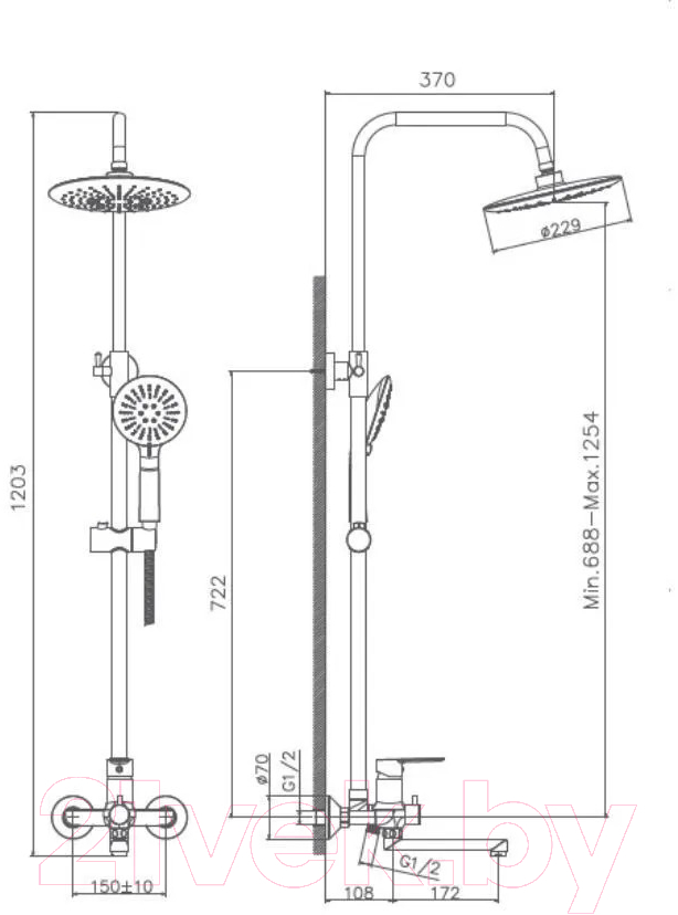 Душевая система Haiba HB24557-8