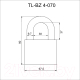Миниатюра изображения товара Замок навесной Vettore TL-BZ 4-070 (сталь, закругленной формы)