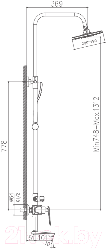 Душевая система Haiba HB24533-3