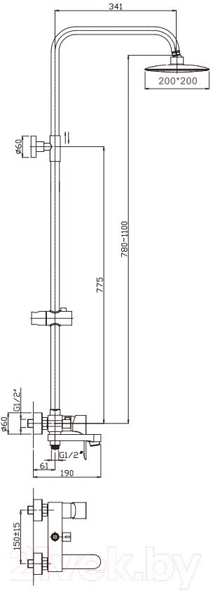 Душевая система Haiba HB2401