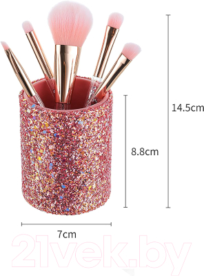 Набор кистей для макияжа Miniso Sparkling Stars / 9074 (6шт, розовый)