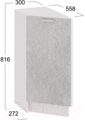 Шкаф-стол кухонный ТриЯ Гранита 1Н3Т (белый/бетон снежный)