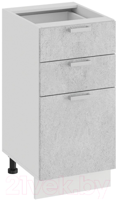 Шкаф-стол кухонный ТриЯ Гранита 1Н4Я3 (белый/бетон снежный)