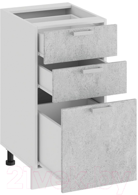 Шкаф-стол кухонный ТриЯ Гранита 1Н4Я3 (белый/бетон снежный)
