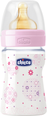 Бутылочка для кормления Chicco Well-Being Girl с латексной соской / 310205117  (150мл)