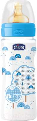 

Бутылочка для кормления Chicco, Прозрачный;голубой, Well-Being Boy с латексной соской / 310205115