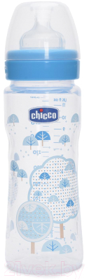 

Бутылочка для кормления Chicco, Прозрачный;голубой, Well-Being Boy с силиконовой соской / 310205116