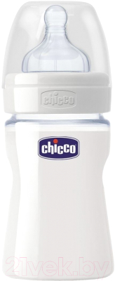 Бутылочка для кормления Chicco Well-Being Glass с силиконовой соской / 310205108 (150мл)
