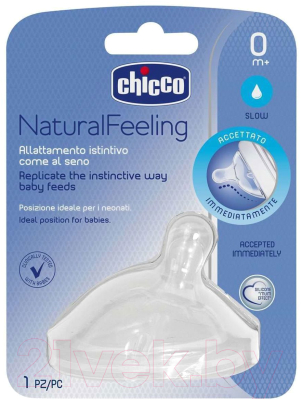 Соска Chicco Natural Feeling силиконовая, нормальный поток / 310206165