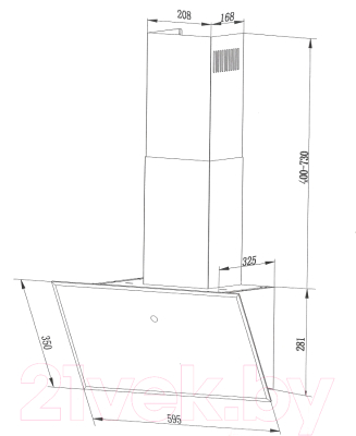 Вытяжка наклонная Maunfeld Topaz 60 (белое стекло)