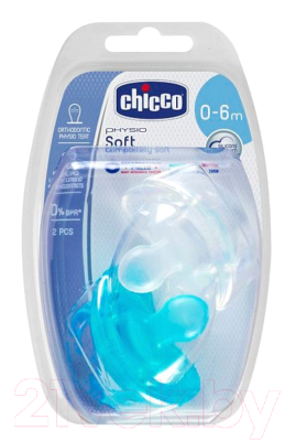 

Набор пустышек Chicco, Синий, Physio Soft / 310210207