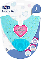 Нагрудник детский Chicco Gummy 2 в 1 с прорезывателем / 340624037 (голубой) - 