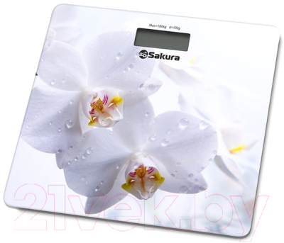 Напольные весы электронные Sakura SA-5065WF Ultraslim (орхидеи)
