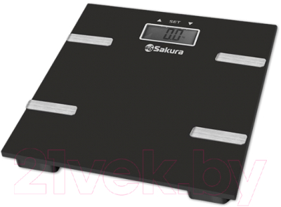 Напольные весы электронные Sakura SA-5073BK с анализатором жира и воды (черный)