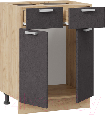 Шкаф-стол кухонный ТриЯ Гранита 1Н6Я1 (дуб крафт золотой/бетон графит)