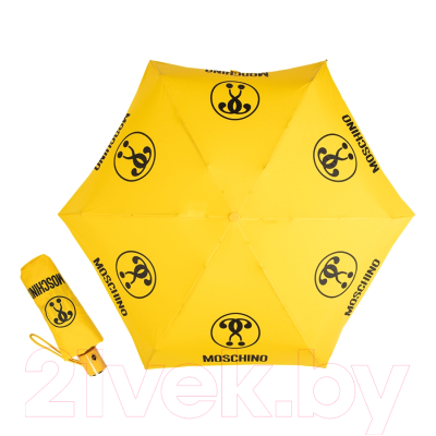 Зонт складной Moschino 8765-CompactU Double Questionmark Yellow