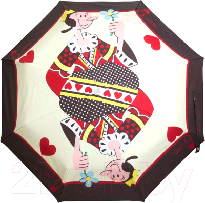 Зонт складной Moschino 7005-OCI Olivia Queen of Hearts Beige