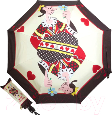 Зонт складной Moschino 7005-OCI Olivia Queen of Hearts Beige