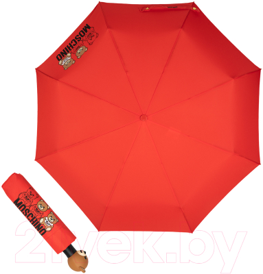 Зонт складной Moschino 8061-OCC Scribble Bear Red