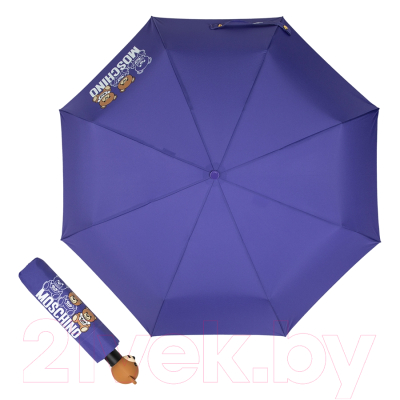 Зонт складной Moschino 8061-OCQ Scribble Bear Violet