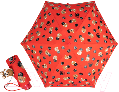 Зонт складной Moschino 8202-SuperminiC Pois And Bears Red