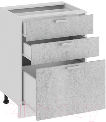 Шкаф-стол кухонный ТриЯ Гранита 1Н6Я3 (белый/бетон снежный)